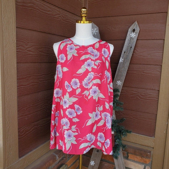 Emma & Olivia Tops - Emma & Olivia Coral Pink Floral Sleeveless Flowy Women's Blouse Size XL NWOT